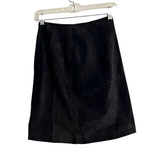 Vintage 80s Chia Black Suede Leather Mini Skirt Women’s XS